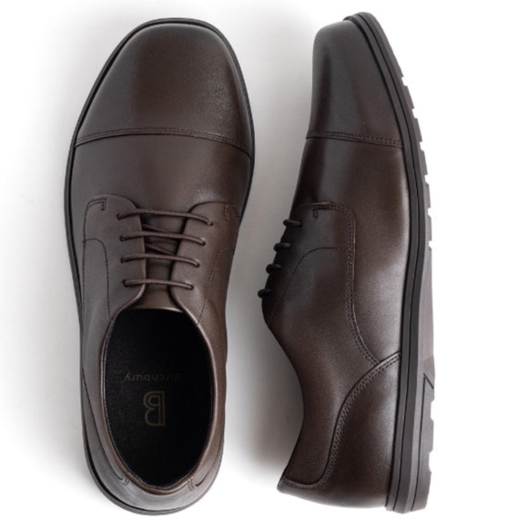 Birchbury Barefoot Dress Shoe Wide Toe-Box Zero-Drop Slip-On Brown